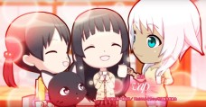 Kowata Makoto, Chito, Kowata Akane & Kuramoto Chinatsu are enjoying with tea time. (Flying Witch Petit ep 1)