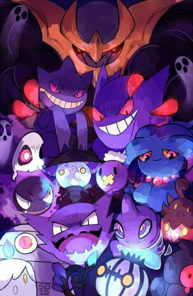 Gengar Dark, anime, manga, pokemon, purple, HD phone wallpaper