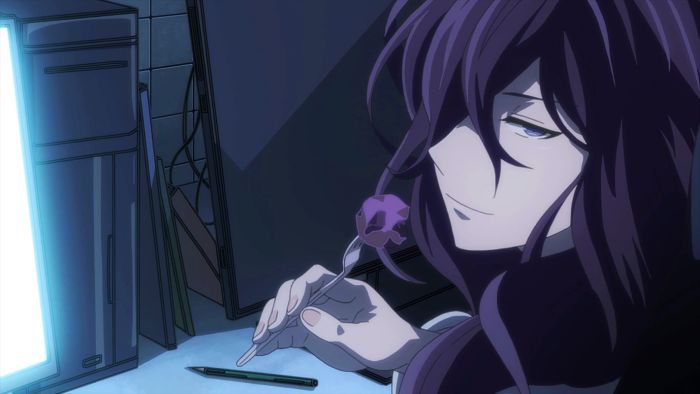 Please don't ask me what Muroto Sumire (室戸 菫) is eating. (Black Bullet ブラック・ブレット anime ep1)